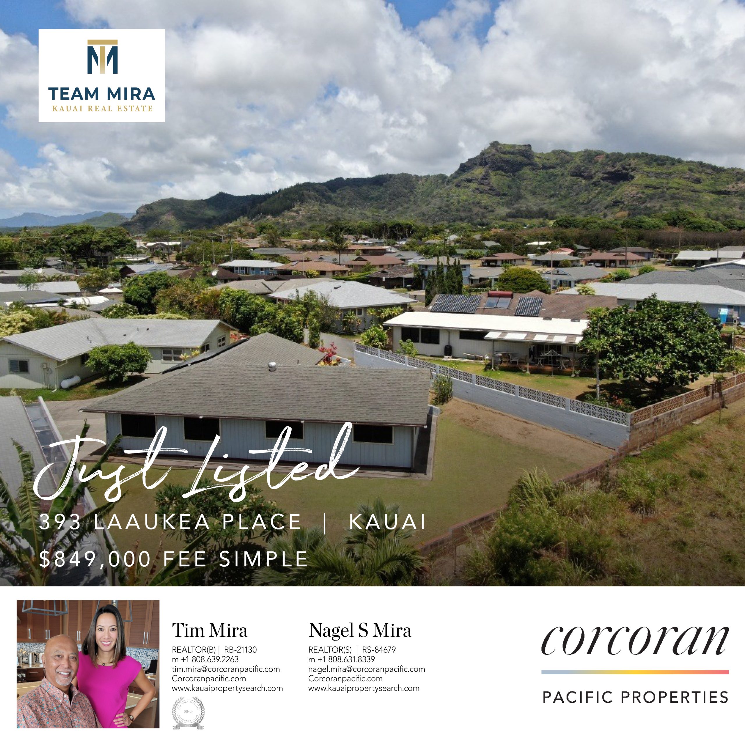 Just Listed! Wailua Houselots, 3 bedroom, 2 bath...move in ready