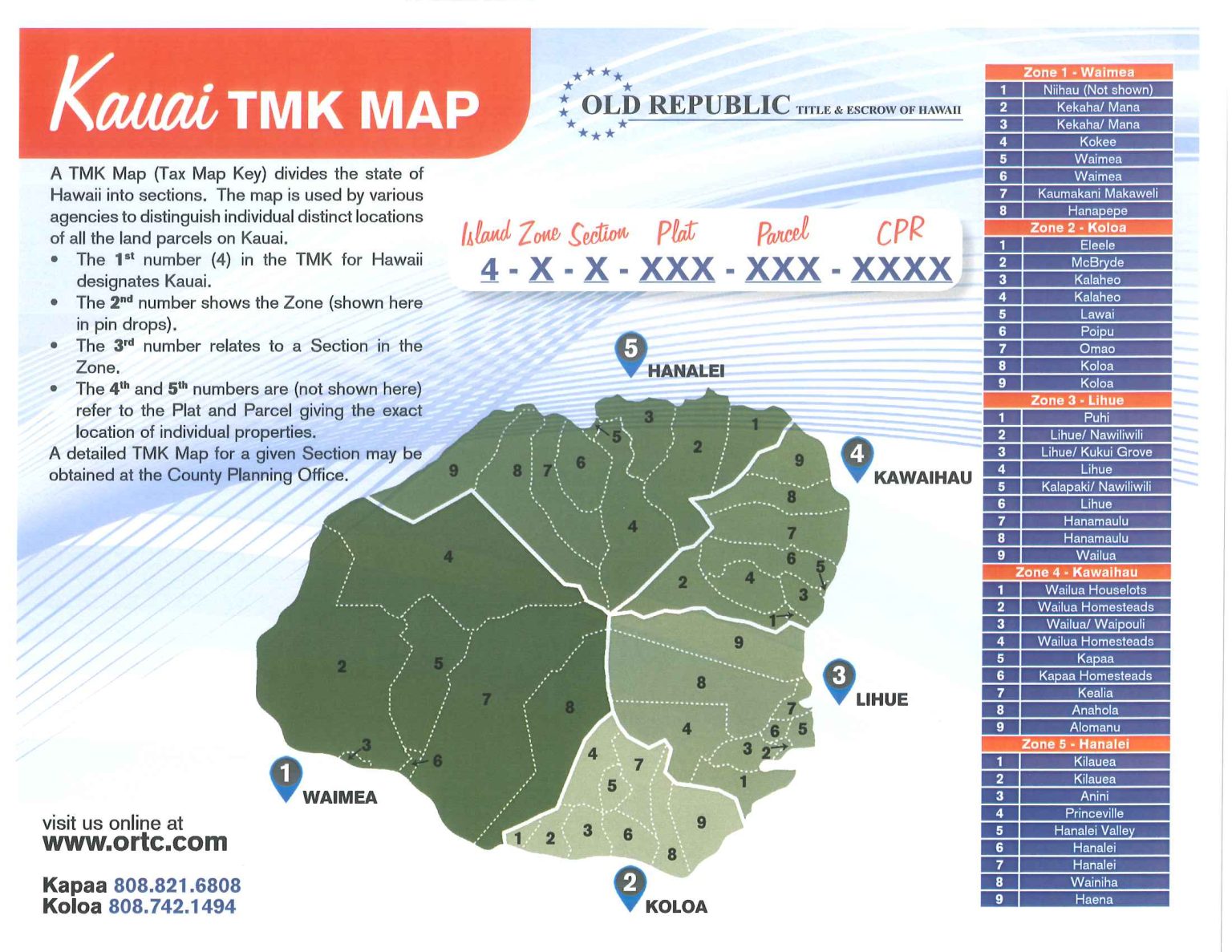 How to read Kauai TMK Tax Map Key - Kauai Real Estate Search